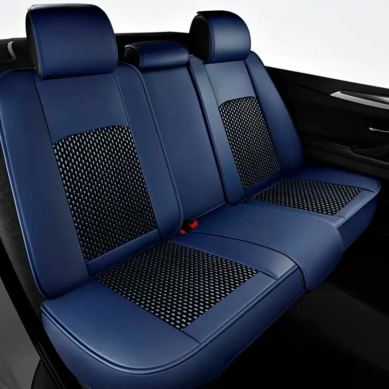 Housse Complète pour Sièges de Voiture en Cuir Véritable Universelle Italian + CADEAU : Tapis Intégral Offert