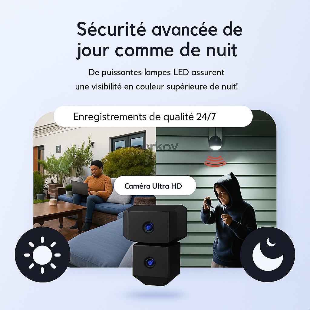 SafeCam Pro | Sécurité Totale – Même Sans Internet ni Électricité