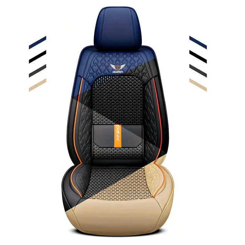 Housse Complète pour Sièges de Voiture en Cuir Véritable Universelle Italian + CADEAU : Tapis Intégral Offert