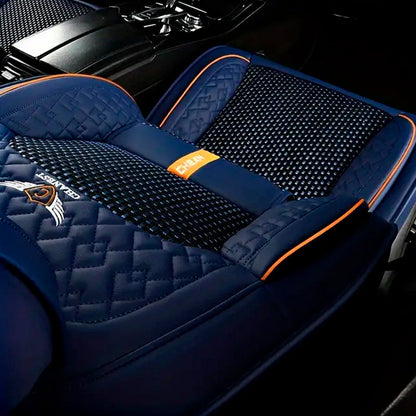 Housse Complète pour Sièges de Voiture en Cuir Véritable Universelle Italian + CADEAU : Tapis Intégral Offert