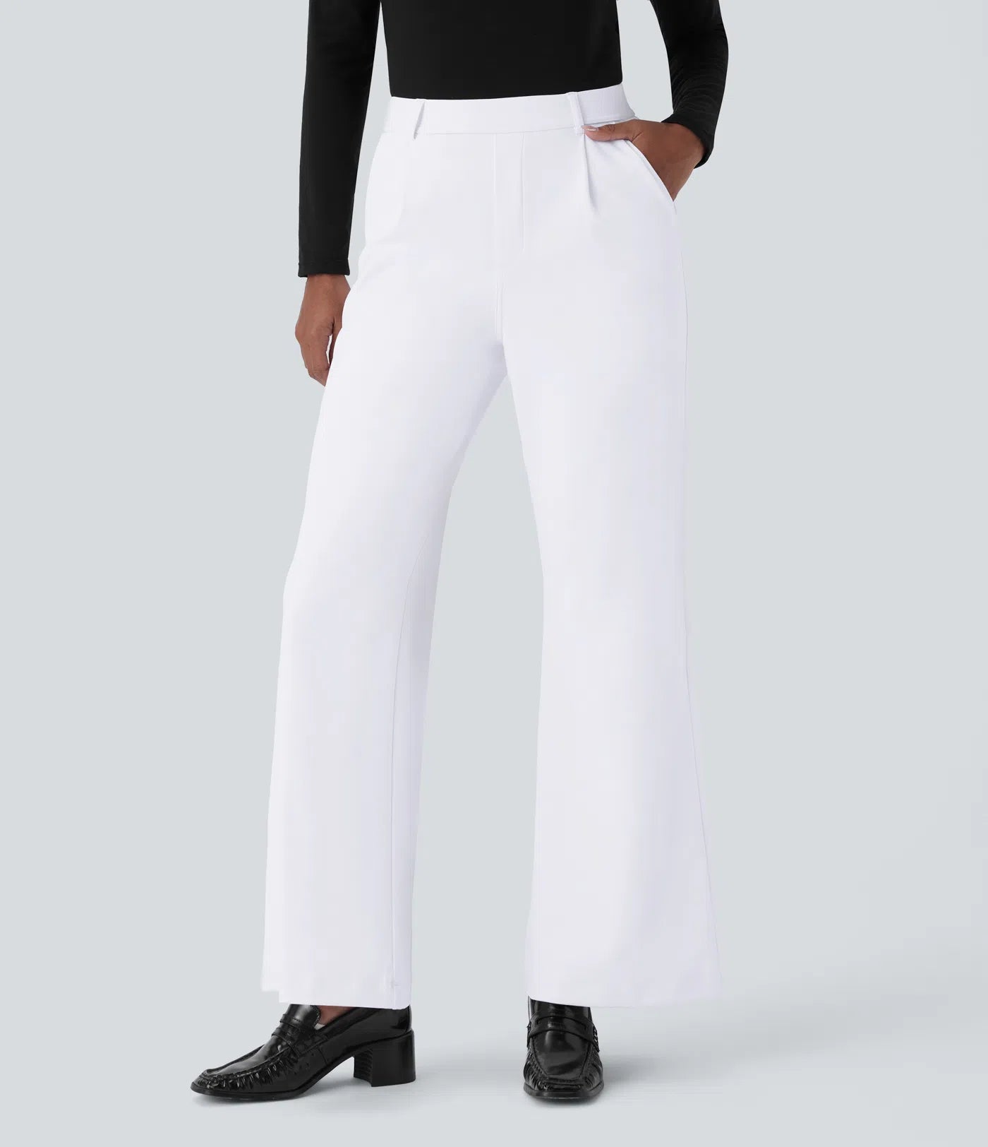 Pantalon tailleur évasé taille haute DayStretch avec poches