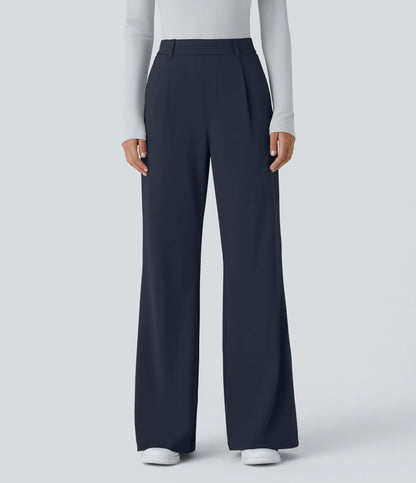 Pantalon tailleur évasé taille haute DayStretch avec poches