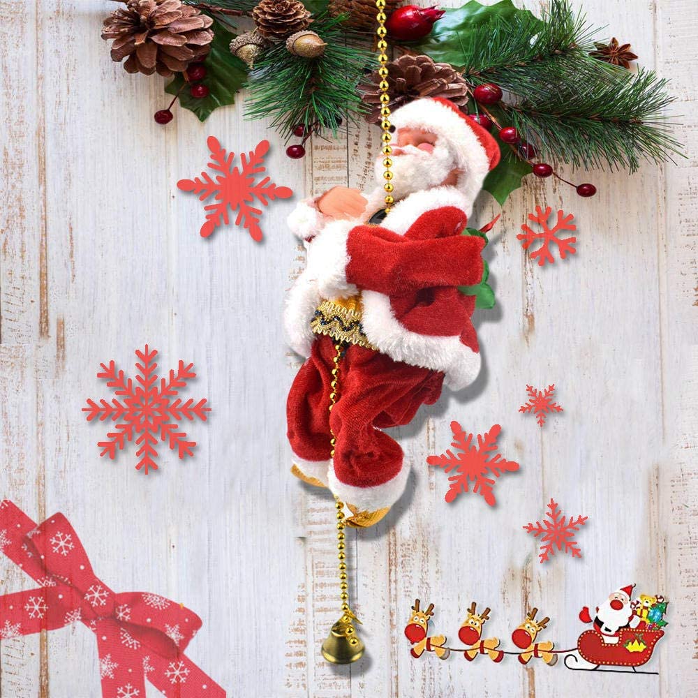 ( 🎉Promotion de Noël anticipée -50 %🎄 ) Père Noël musical grimpant à la corde