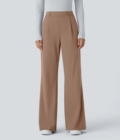 Pantalon tailleur évasé taille haute DayStretch avec poches