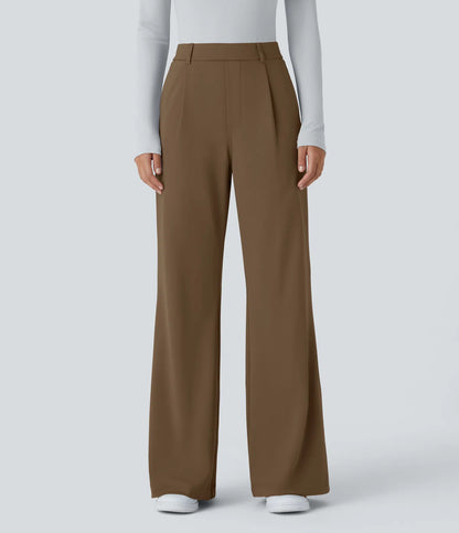 Pantalon tailleur évasé taille haute DayStretch avec poches