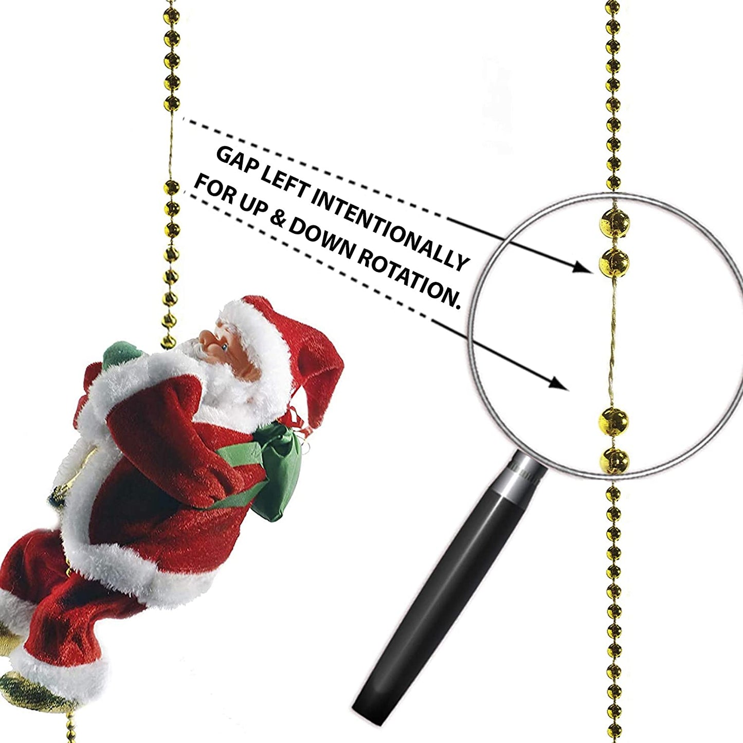 ( 🎉Promotion de Noël anticipée -50 %🎄 ) Père Noël musical grimpant à la corde