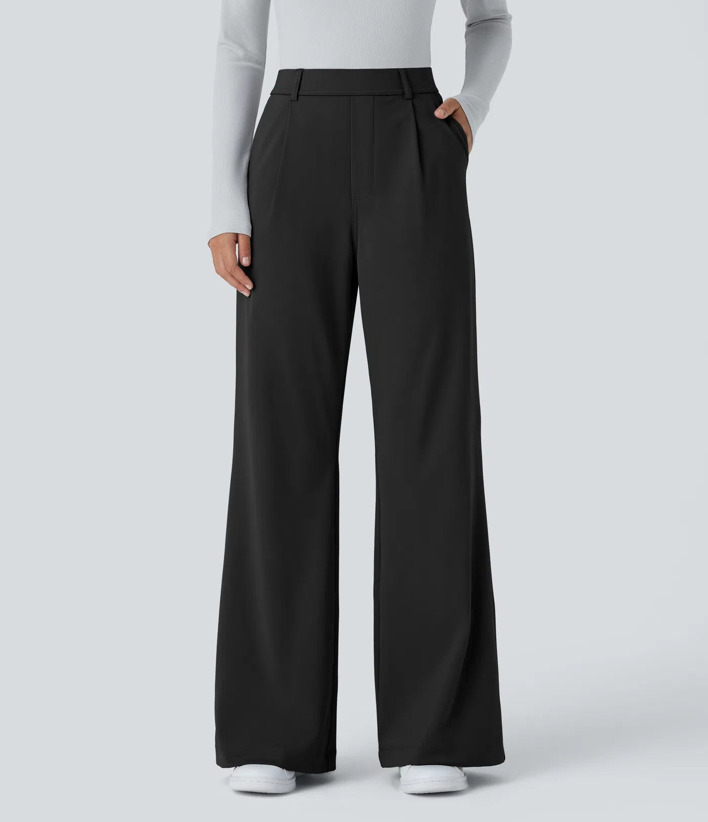 Pantalon tailleur évasé taille haute DayStretch avec poches