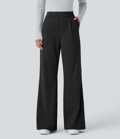 Pantalon tailleur évasé taille haute DayStretch avec poches