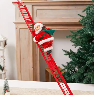 ( 🎉Promotion de Noël anticipée -50 %🎄 ) Père Noël musical grimpant à la corde