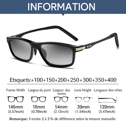 Lunettes de lecture photochromiques TR90 anti-lumière bleue à verres progressifs multifocaux – 1 ACHETÉE = 1 OFFERTE