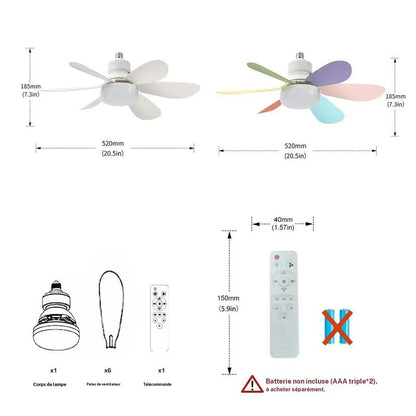 Ventilateur de Plafond Led
