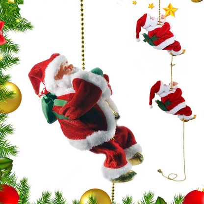 ( 🎉Promotion de Noël anticipée -50 %🎄 ) Père Noël musical grimpant à la corde